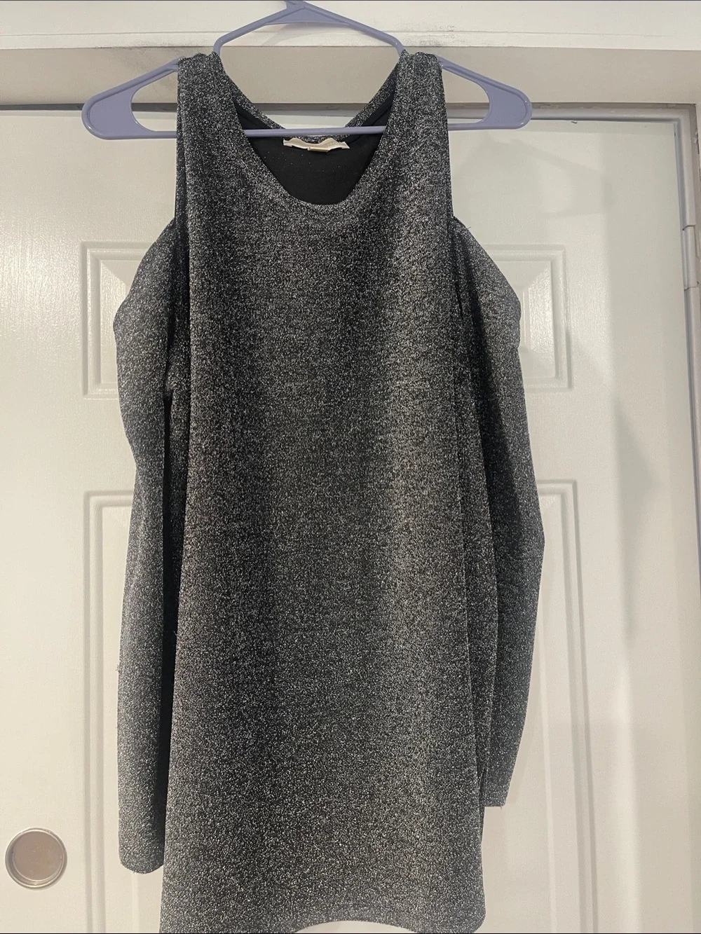 Michael Kors Charcoal Off-the-Shoulder Knit Sweater